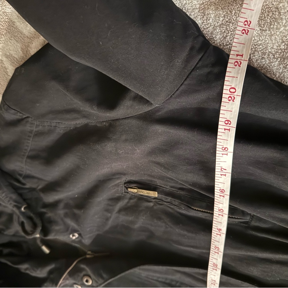 Black Hooded Drawstring Anorak Jacket size XL - Picture 9 of 10